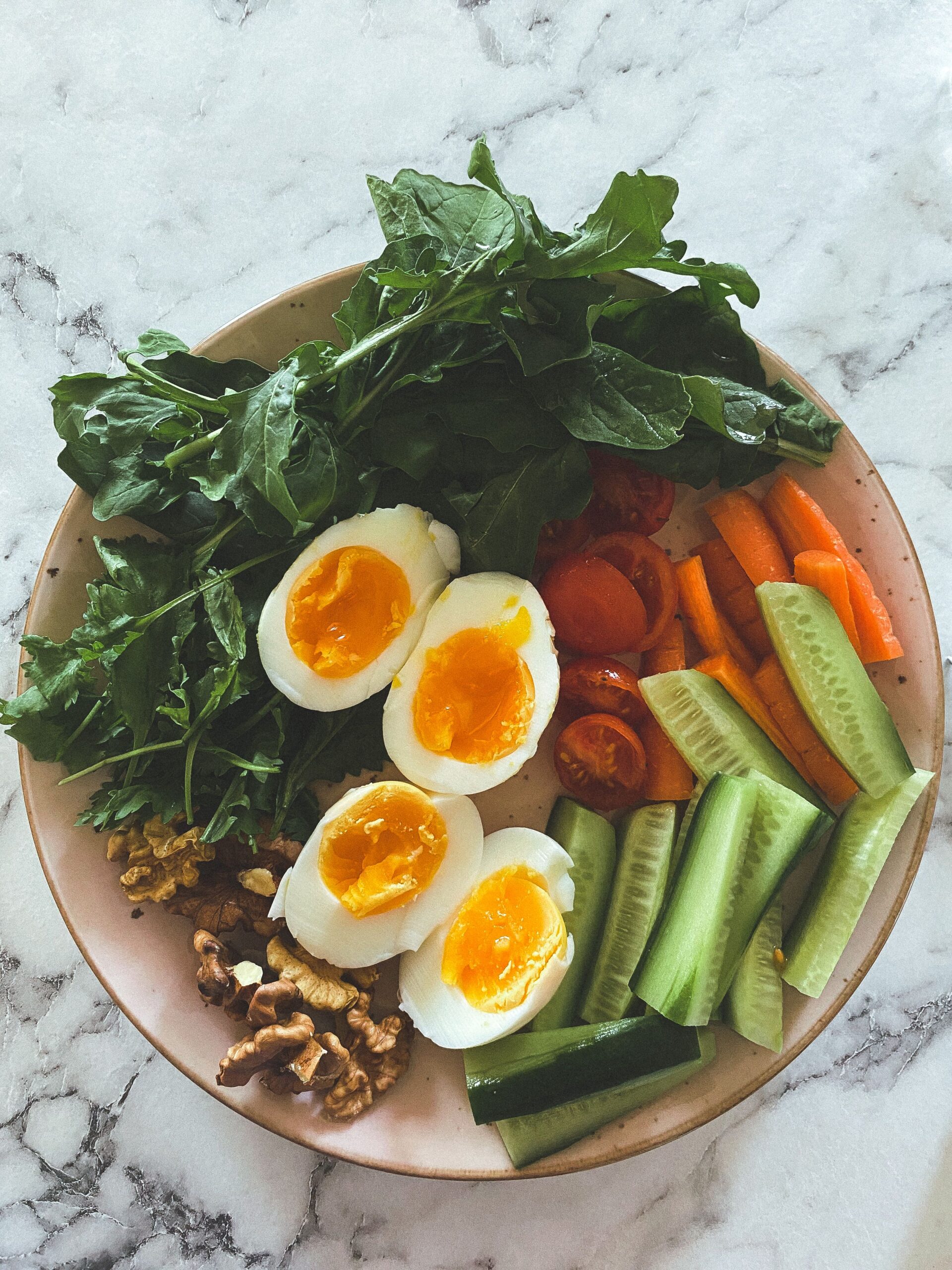 hard boiled eggs with vegetables healthy snack for prediabetes